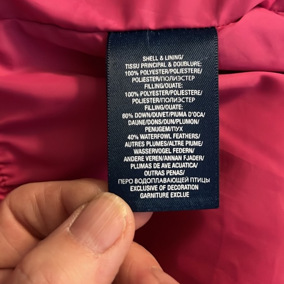 EUC Ralph Lauren pink puffer jacket 60% down 40% waterfowl insulation - Picture 11 of 13